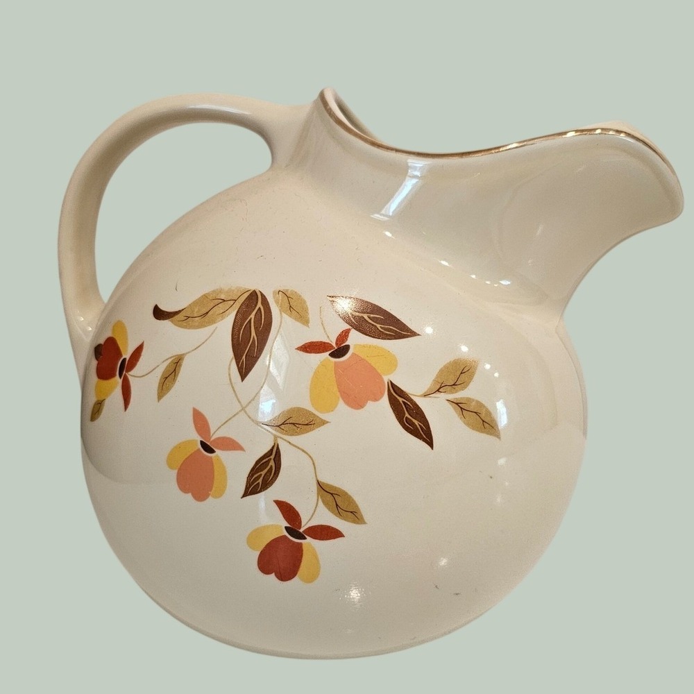 Hall's Superior Autumn Leaf Pitcher Jewel Tea Mary Dunbar Vintage Ceramic MCM